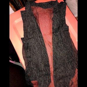 Forever 21 womens size large black and white pin striped dress shirt